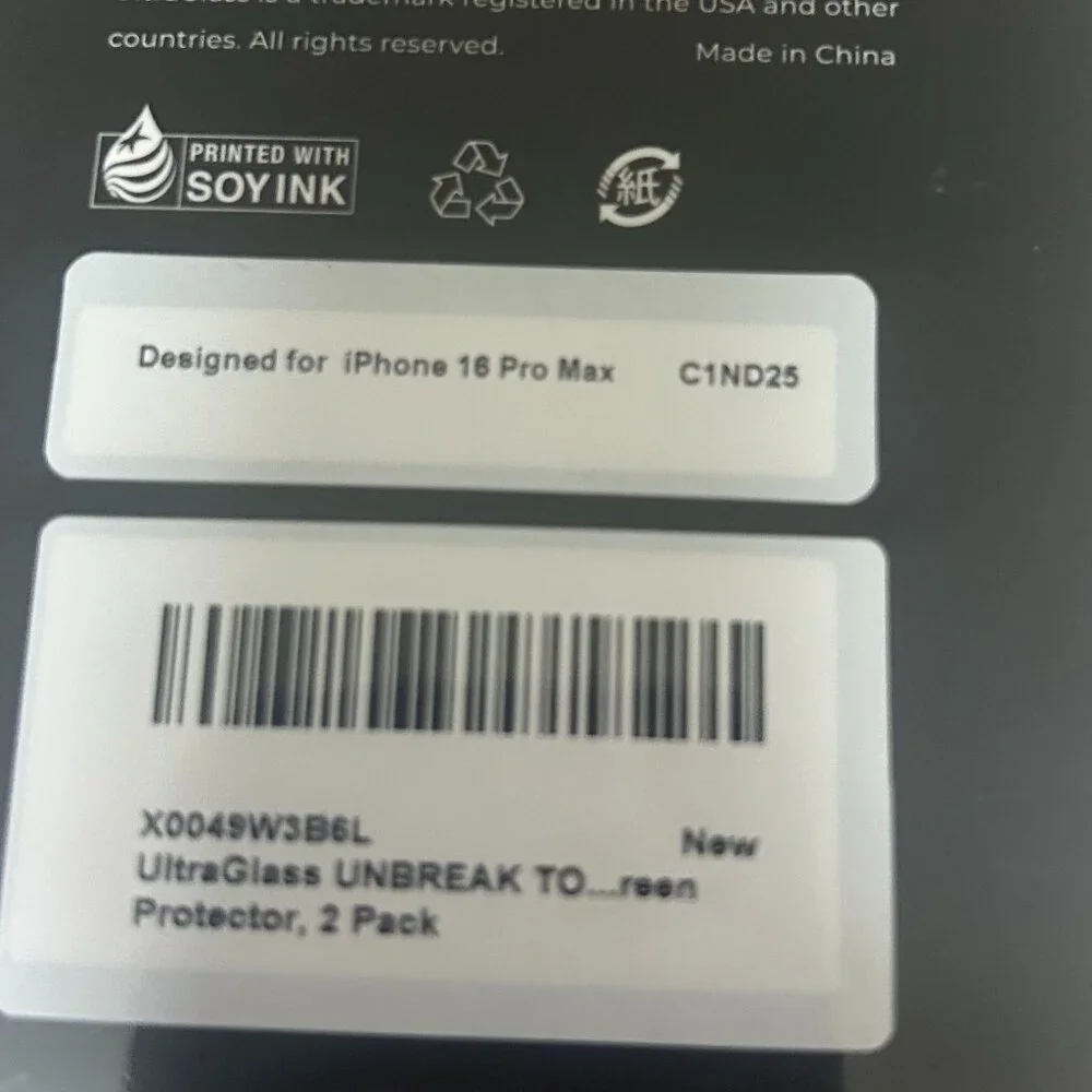 UltraGlass 2 pack screen protector for iphone 16 pro max SEALED
